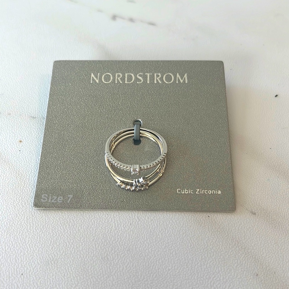NEW Nordstrom itty bitty stacking rings CZ nickel free ring stack